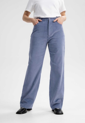 Pantalon velours de coton bio bleu clair