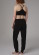 Pantalon taille haute noir en coton bio