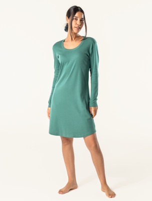 Chemise de nuit coton bio verte pour femme