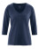 T-shirt chanvre coton bio manches 3/4 bleu marine