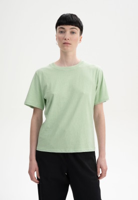 T-shirt coton bio femme couleur vert clair