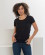 T-shirt col rond noir en coton bio pour femme