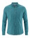 Chemise à rayures fines en chanvre et coton bio turquoise