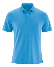 Polo chanvre coton bio bleu vif