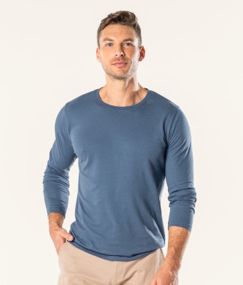 T-shirt homme en coton biologique bleu